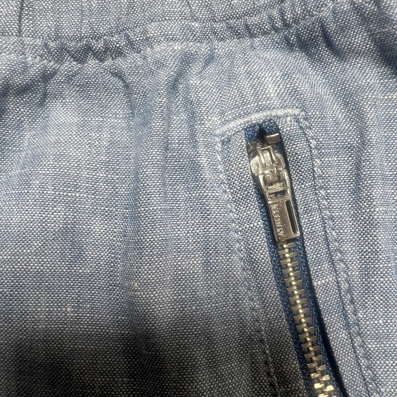 Athleta Cabo Linen Pull On Pants Wide Leg Blue - Picture 4 of 6